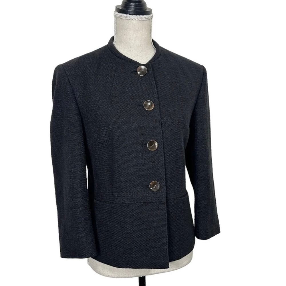 Talbots Woven Blazer 12 Office Career Business Old Money Heritage Quiet Luxury